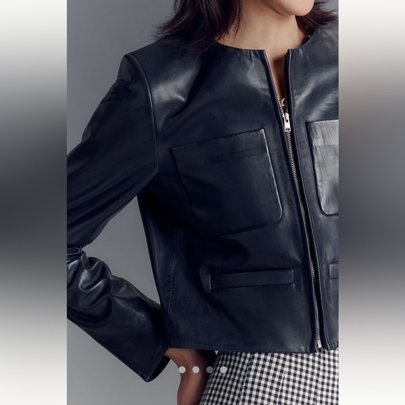 Anthropologie NWT Lamarque Linette Leather Jacket size L. - Picture 3 of 12